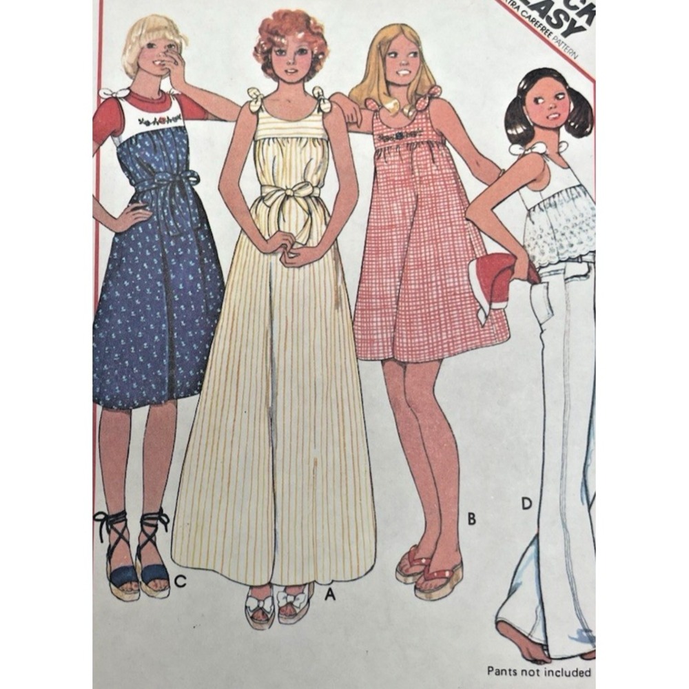 ⚜️Vtg 1977 McCalls #5540 Sundress or Top w/ Embroidery  Sz 12 New FF